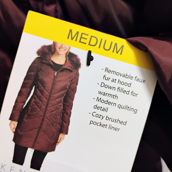 Kenneth Cole reaction long down coat with hood - Picture 3 of 3